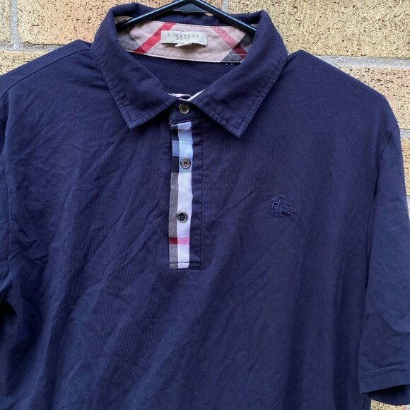Vintage Burberry Brit Polo Button Up Shirt Large - Picture 1 of 7